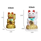 Eye Catching Design Chinese Lucky Waving Cat Beckoning Maneki Neko Gold Statue
