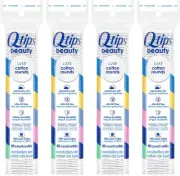 Q-Tips Beauty Luxe Cotton Rounds 80 Count 4-Pack ? Hypoallergenic Makeup Remover