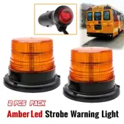 2 x Amber LED Emergency Strobe Light Beacon Flashing Warning Car Truck Lamp
