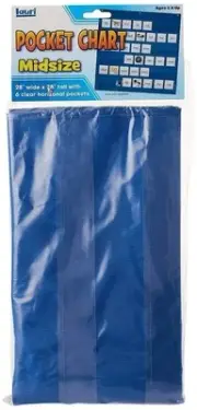 Lauri Pocket Chart Midsize With 6 Clear Horizontal Pockets, 28" x 28"