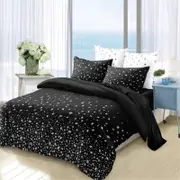 Dreamfields Single In The Dark Design Quilt Doona Duvet Cover Set