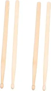 Abaodam 2 Pairs Maple Drum Sticks Durable Wooden Mallets for Percussion Instruments for Daily Practice and Performances