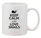 Keep Calm And Love Snails Shell Animal Lover Funny Ceramic White Coffee Mug