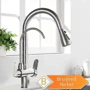 Rozin Purification Kitchen Faucets Black Pull Out Kitchen Water Filter Tap 3 Way Mixer torneira para cozinha de parede Crane Brushed Nickel B