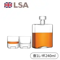 在飛比找momo購物網優惠-【LSA】CASK威士忌一壺二杯組(英國手工玻璃家居藝品)