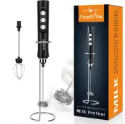 MF02 Rechargeable Milk Frother Handheld Foam Maker with Stainless coffee