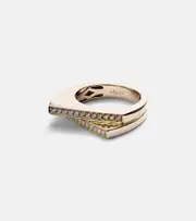[Rainbow K] Rainbow K Handcuff 9kt gold ring with diamonds N multicoloured