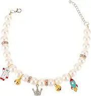 NOLITOY Pet Necklace Dog Litter Webbing - Cute Pets Rhinestones Collars Puppy Bells Buckle Cat Goth Chew Plush Kitten Decoration Bling Pendant Spooky Neon Worming Costume Plastic