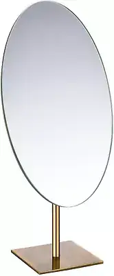 Large Oval Tabletop Vanity Mirror 7X12 Antique Brass Luxuries Makeup Mirror with