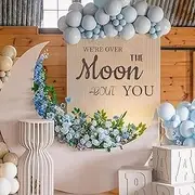 We're Over The Moon About You Wall Decal - We're Over The Moon Baby Shower Decorations,Baby Nursery Wall Decor Stickers,Pregnancy Celebration Party Supplies