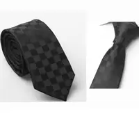 在飛比找momo購物網優惠-【拉福】格紋6cm窄版領帶拉鍊領帶(兒童黑色)