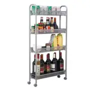 4-Tier Utility Mesh Rolling Storage Kitchen Office Carts Trolley Basket Shelves