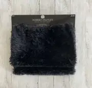 Robert Stanley Home Collection Black Faux Fur Table Runner Soft 13x72 New