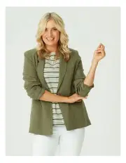 [Fella Hamilton] Peninsula Linen Jacket in Green