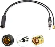 Eightwood Antenna Adapter SMB Cable to DIN Female/Male Splitter Cable RG174 30 cm for AM/FM DAB Car Radio Multi-Way