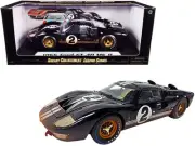 1966 Ford GT-40 MK II #2 1/18 Diecast Model Car Black Silver Stripes Shelby