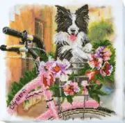Bead embroidery kit Fascinating walk needlework kit Art canvas beadwork pattern
