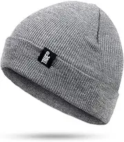 [YUN MENG] Knit Hat Solid Color Unisex Any Size Head Comfortably (Color : Grey, Size : 55-60cm)