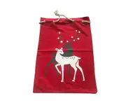C273 Christmas Candy Bag Drawstring Pocket Elk Rucksack Christmas Bag Gift Bag Christmas Decorations
