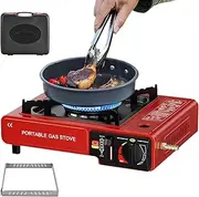 Portable Stove for Camping, Portable Camping Cooktop, Lightweight Survival Gear 2 in 1 Outdoor Burner for Hiking Backpacking Tabletop Picnic Grill