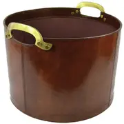 Leatherkart Leather Magazine Basket - Tan