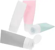 UTHCLO 4Pcs Travel Silicone Squeeze Bottles for Toiletries Empty Refillable Containers for Shampoo and Lotion Portable Travel Accessories for Easy Carrying
