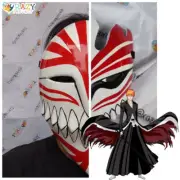 Face mask Half Hollow Ichigo Murasaki Bleach Wooden Mask Cosplay - DHL Express