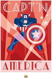 Captain America Logo Print (UK Size: 80cm x 60cm) (Red/Blue)