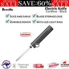 Breville Cordless Electric Knife Rechargeable Bread Meat Slice Carving Cutting