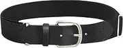 [Lpolkvemelh] Elastic Belt for Kids, Reversible Adjustable Wide Braided Stretch Belts, Softball Baseball Elasticated Buckle Sports Belt for Girls Boys Children’s, Cow Leather Pin funky Colours Elastic Woven, Black,