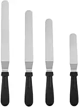 Stainless Steel Decorating Frosting Spatula Offset Cake Icing Spatula, 4Pcs Icing Spatula Offset Spatula Stainless Steel Cake Decorating Spatula, Cake Spatula Angled Cake Icing Spatula,6/8/10/12 inch