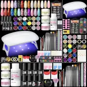 COSCELIA Acrylic Nail Kit Gel Nail Polish Kit with UV Nail Lamp Manicure Glitter