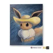 NIB Pokémon Center Van Gogh Eevee Canvas Self-Portrait