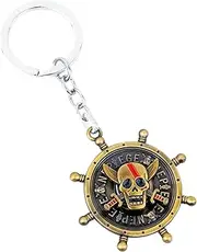 [Weeb Keychains] One Piece Anime Keychain with Jolly Roger Charm, One Piece Luffy Merch with Gift Box, Straw Hat Keyring
