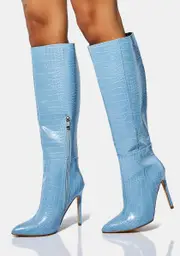 Sky Dropping Hints Knee High Boots