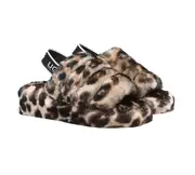 Australian Shepherd® Women Pamela Leopard Print Fluffy Slides