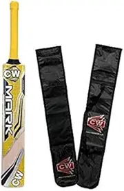 CW Mark Kashmir Willow Cricket Hand Made Kashmir Willow Cricket Bat for Leather Ball Bat Full Size Adults Cricket Bat Short Handle
