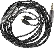Connector Replacement Headphone Cable 3.5mm Wired Earphones Detachable Cord in-line Control with Mic for SE535 SE846 UE900 Headphones Black One Size