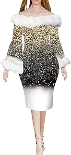 [Generic] Plus Size Pant Suits Fashionable Christmas Collar Hip Hugging Dress Womens New Years Eve Dress Plus Size
