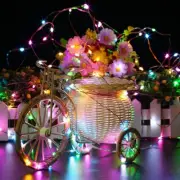 20-100 LED White Battery Operated Copper Wire Fairy String Lights Pink Green OZ