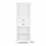 VI Coastal Solid Timber Bookcase with 2 Drawers