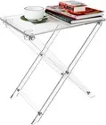 Acrylic Folding TV Tray Table - 23" High Acrylic Table, Foldable Desks for Small