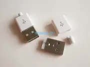10X USB 2.0 Type-A Plug 4-pin Male Adapter Solder Connector White Cover 3-Piece
