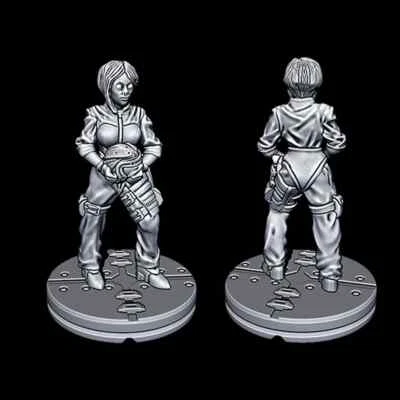 Alien Female Pilot - Novus Landing - Starfinder - Cyberpunk - Science Fiction -
