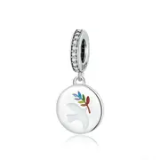Silver plating Jewelry Make Peace Dove Charm for Beads Bracelet & Bangle DIY