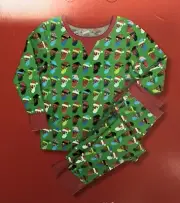 Family Pajama Set 2 pcKids' Multi Santa Print Matching - Wondershop Green 8 yrs