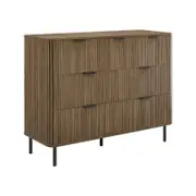 Kayla Chest Dresser Tallboy 7 drawers walnut woodgrain