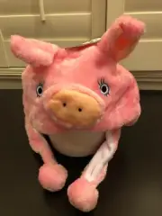 WinterHats Kids 3D Plush Pink Piggy Fleece Lined Animal Character