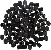 100x Black Plastic Auto Car Wheels Tire Valve Stem Cap Lid Air Dust Cover
