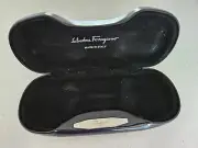 New Salvatore Ferragamo Eyeglasses Clamshell Hardcase Black Case 100% AUTHENTIC